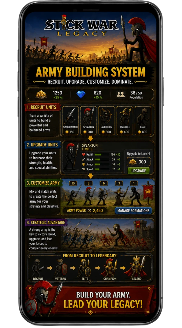 stick war legacy army building image